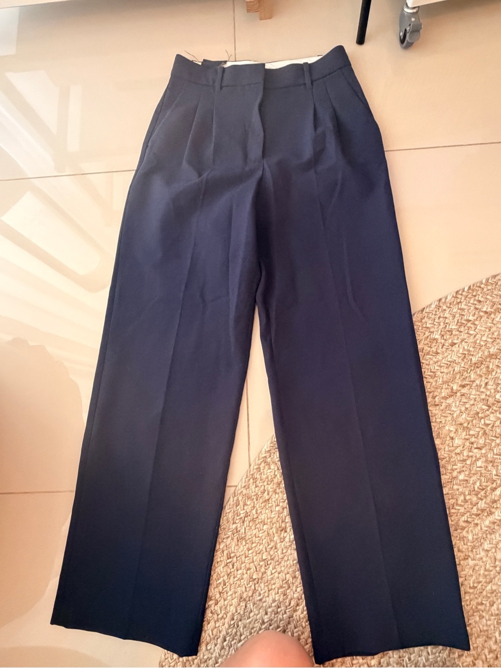 Aritzia Navy Wide-Leg Pants